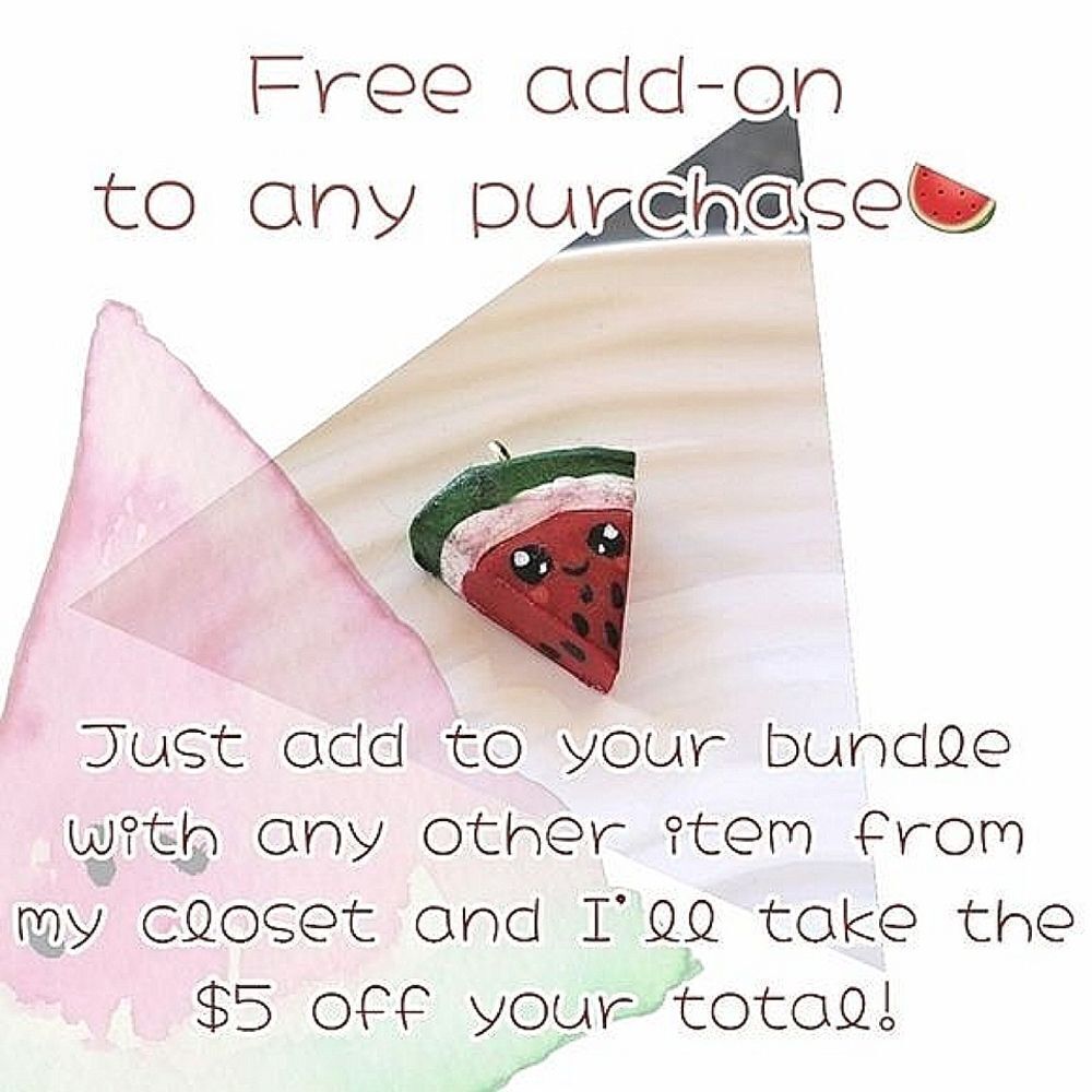 Little polymer watermelon charm - Picture 1 of 10
